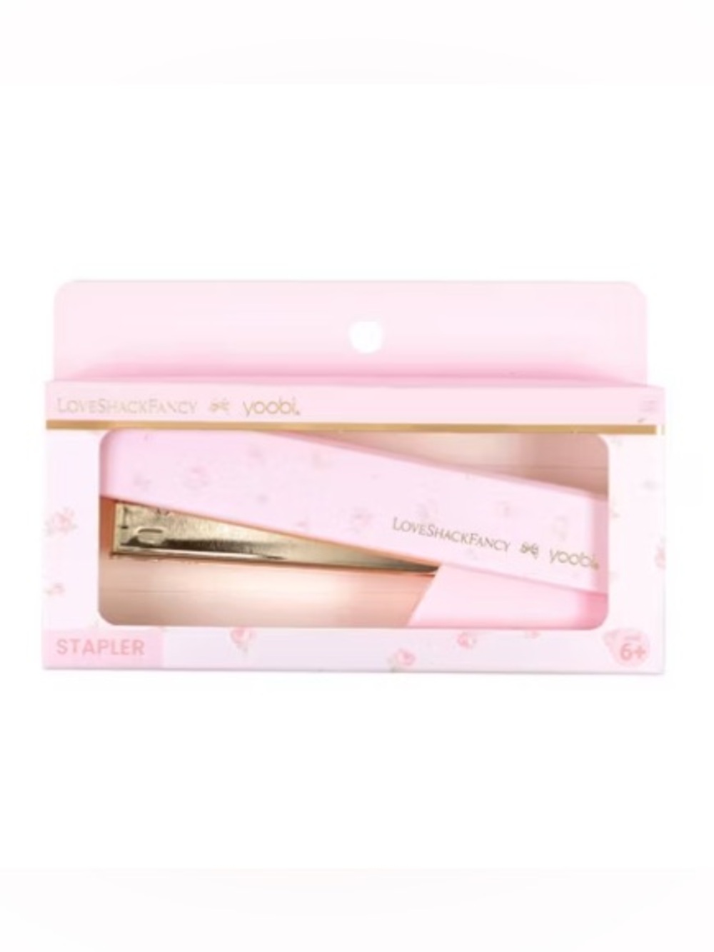 NIB 🎀 LoveShackFancy x Yoobi Blooming Heirloom Ditsy Stapler Gold Pink